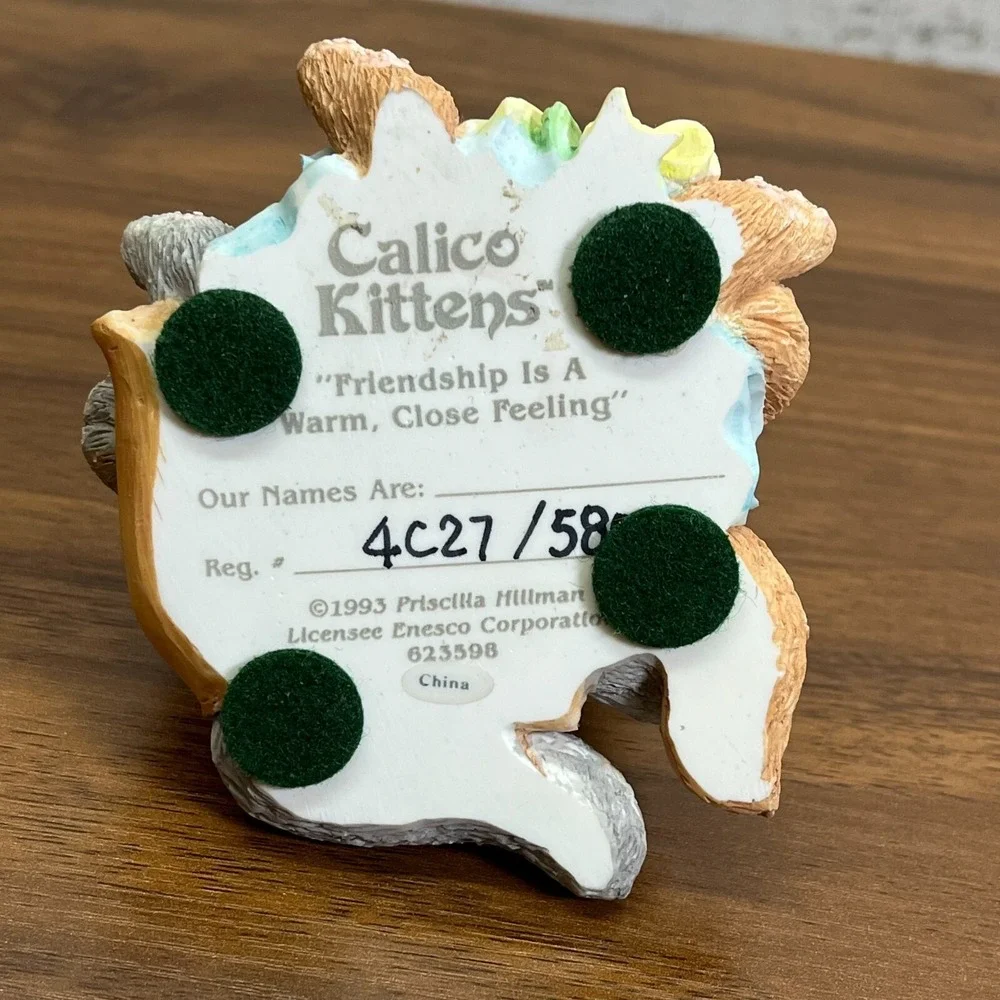 Vintage Calico Kittens‎ figurines 1993 Friendship Lot of Two